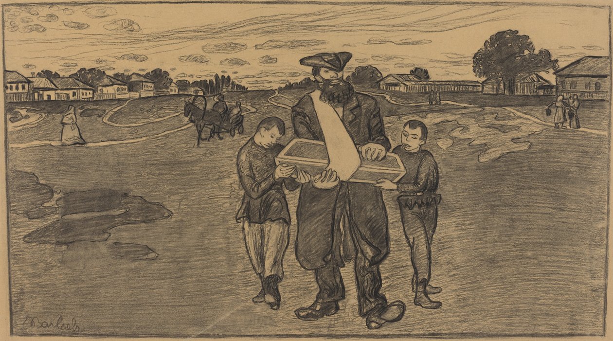 Funeral de un niño en Rusia, 1906-1907 de Ernst Barlach