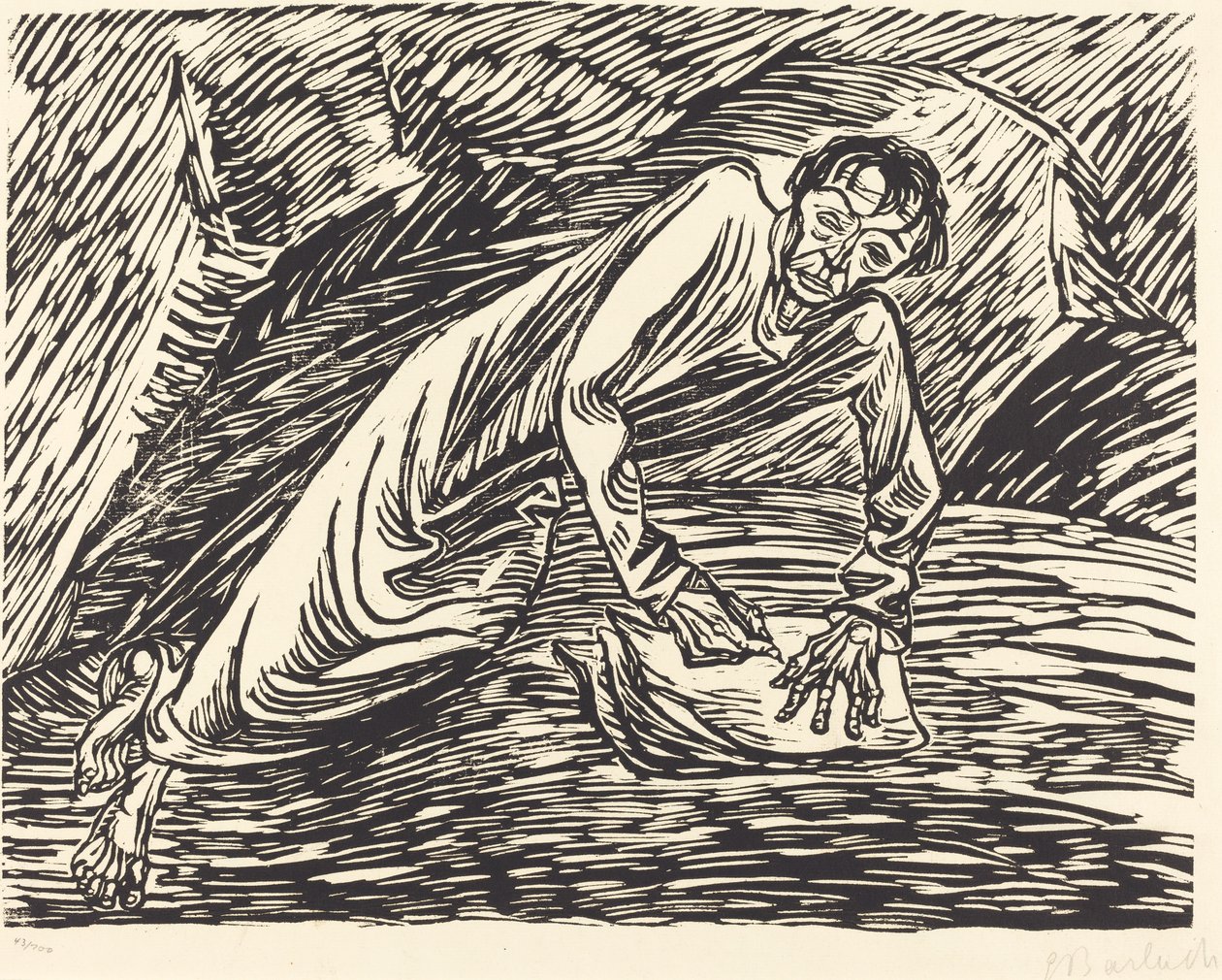 El profeta escribiendo (San Juan en Patmos) de Ernst Barlach