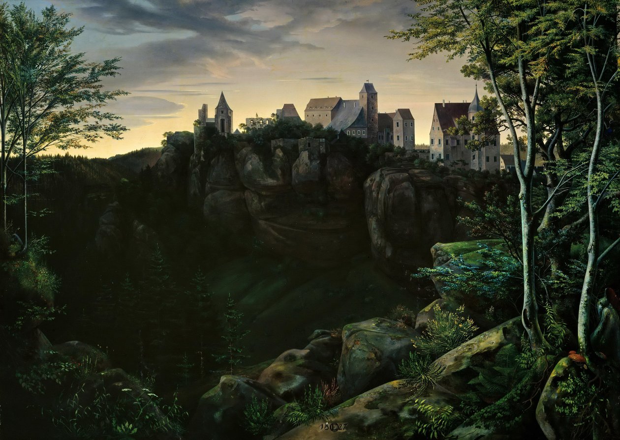 Castillo de Hohnstein en la Suiza sajona de Ernst Ferdinand Oehme