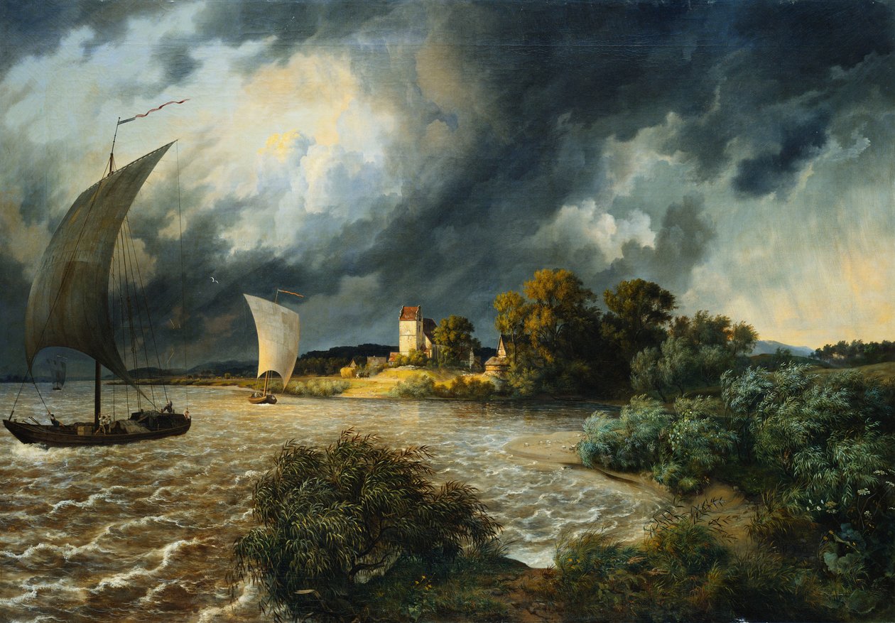 La tormenta que se aproxima, 1838 de Ernst Ferdinand Oehme