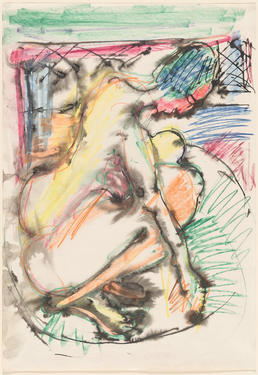 Erna bañándose en una tina de Ernst Ludwig Kirchner