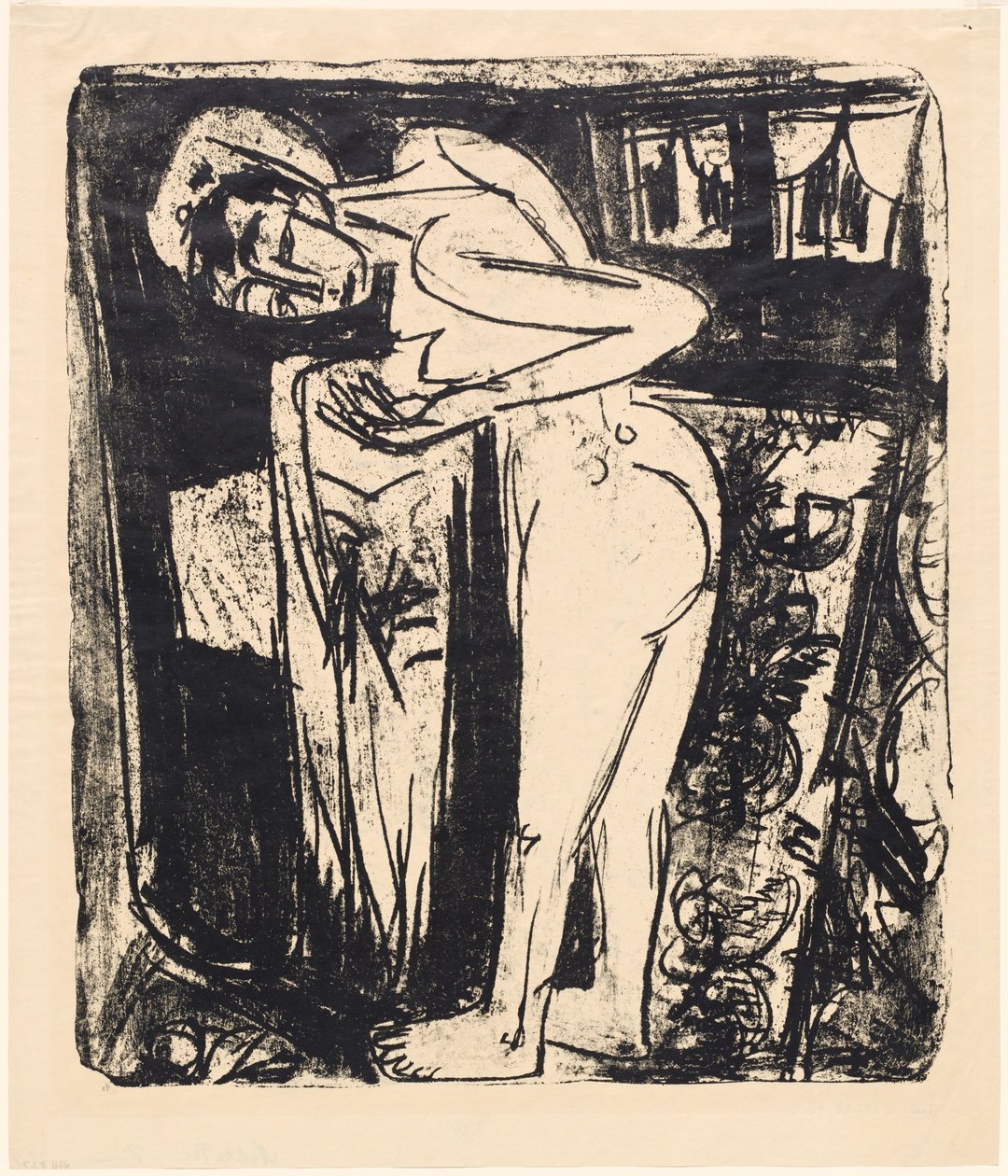 Desnudo de Pie en una Habitación, 1921 de Ernst Ludwig Kirchner