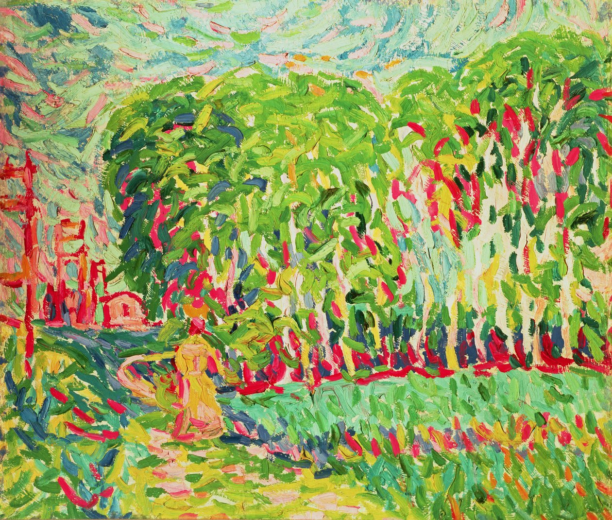 Una mujer en un bosque de abedules de Ernst Ludwig Kirchner