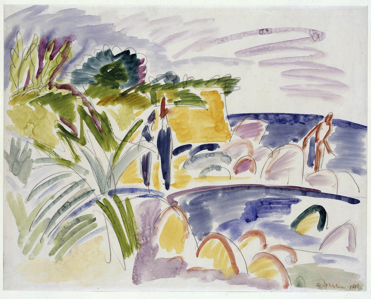 Playa en Fehmarn, 1913 de Ernst Ludwig Kirchner