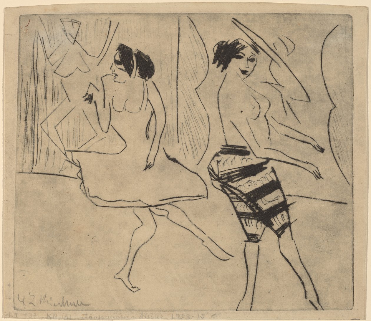 Bailarines en el estudio de Ernst Ludwig Kirchner