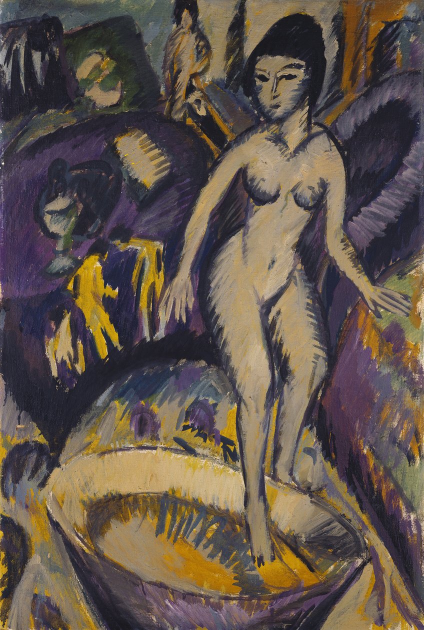 Desnudo femenino con bañera caliente, 1912 de Ernst Ludwig Kirchner