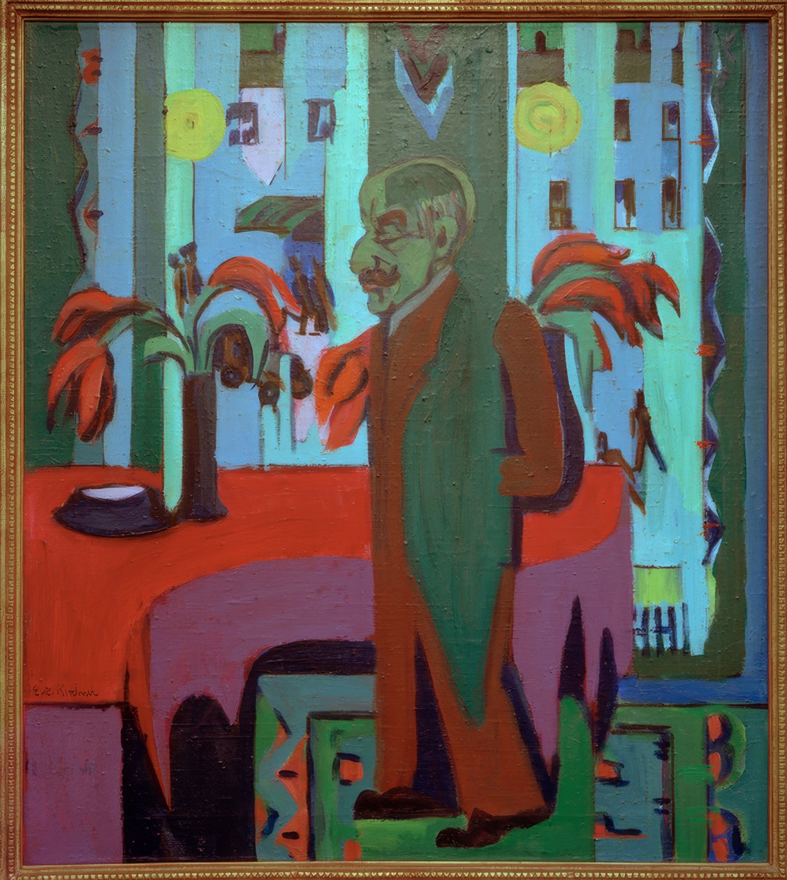 Max Liebermann en su estudio de Ernst Ludwig Kirchner