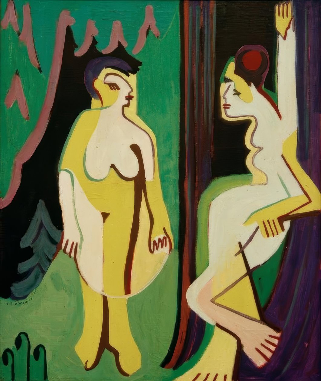 Mujeres desnudas en el claro del bosque de Ernst Ludwig Kirchner