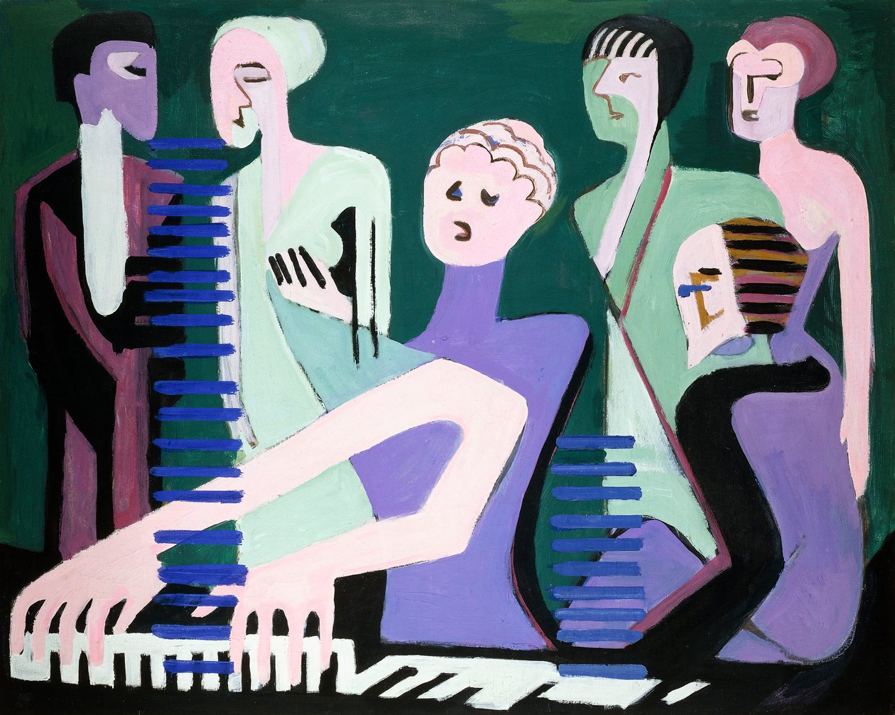 Cantante en el piano (pianista) de Ernst Ludwig Kirchner