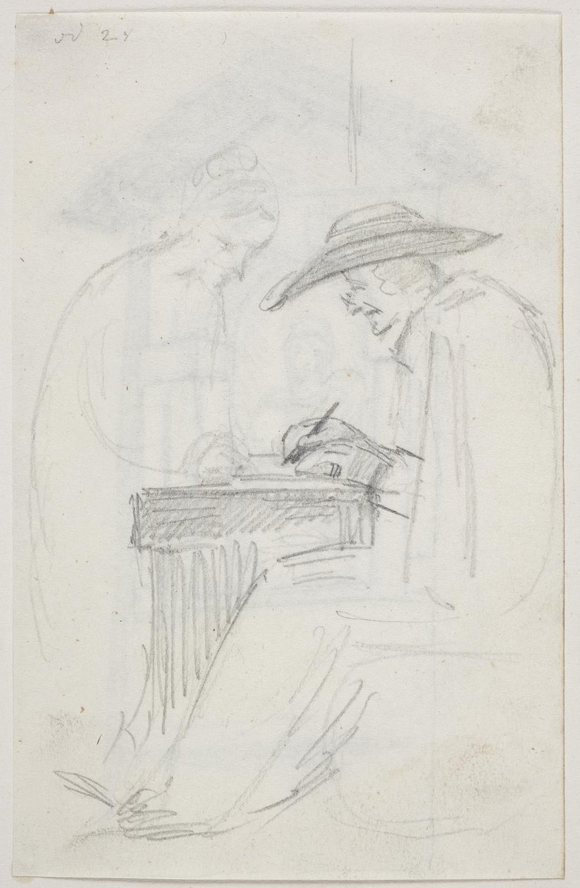 Estudio para "El escritor de cartas y la niña" de Ernst Meyer