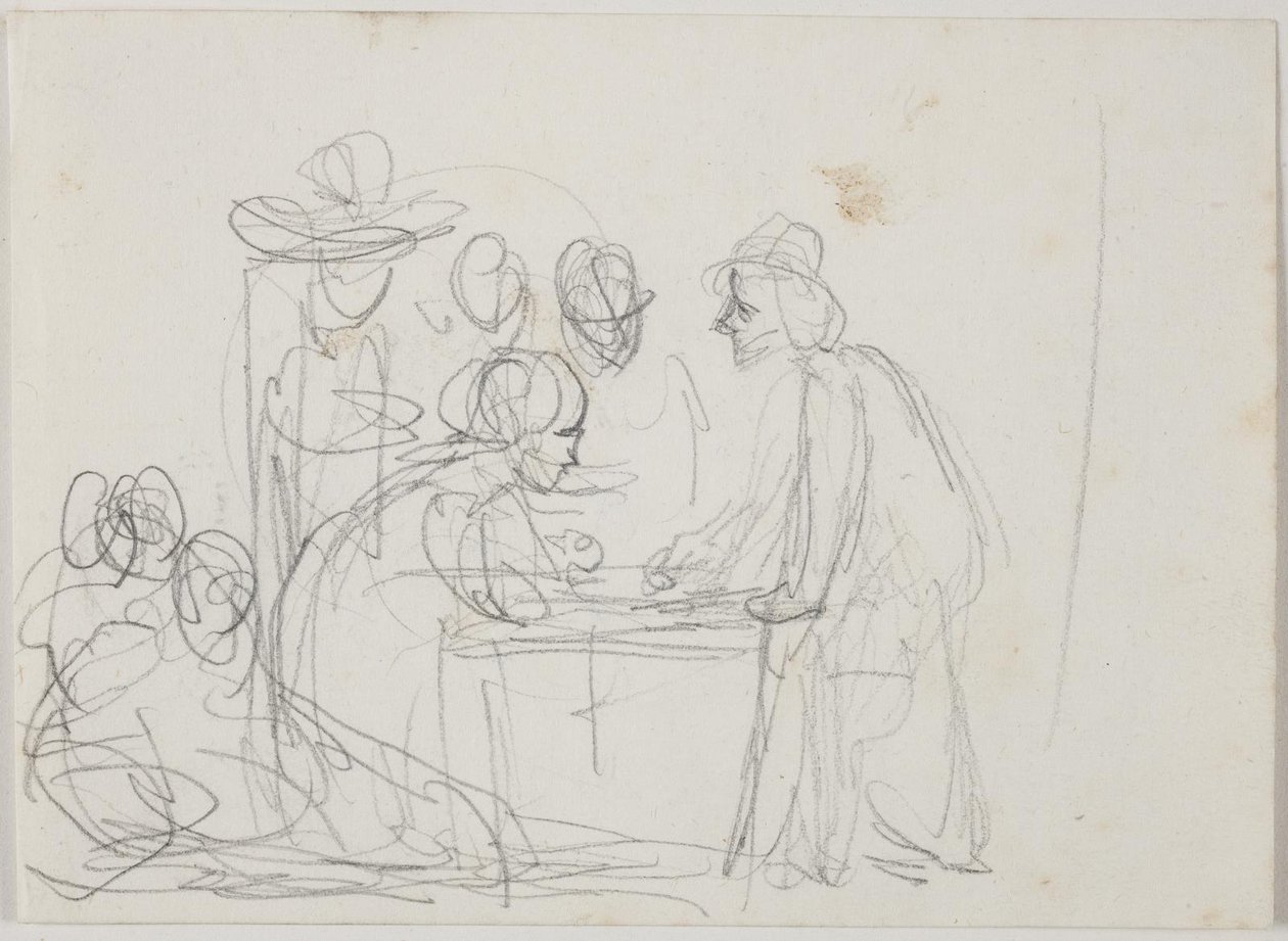 Estudio para "El Escritor de Cartas y la Chica" de Ernst Meyer