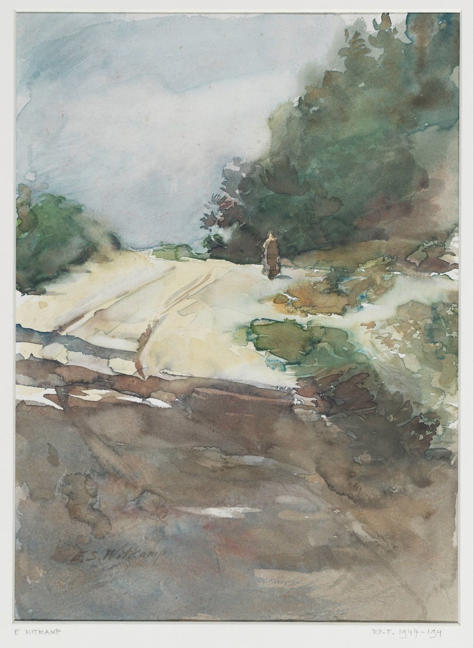 Carretera de arena a través de un paisaje boscoso de Ernst Witkamp