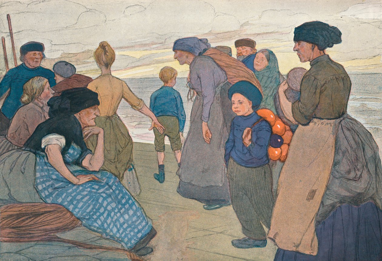 Pescadores de Yorkshire, c. 1900 de Ethel Kate Burgess