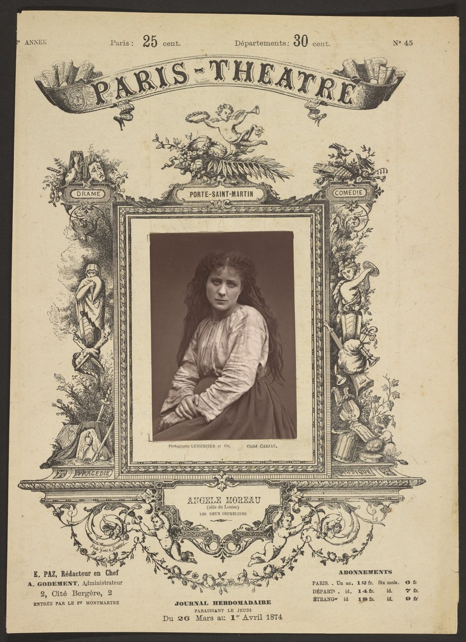 Teatro de París: Angèle Moreau de Etienne Carjat