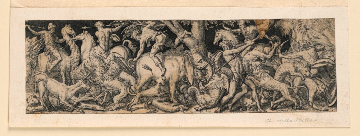 Caza de animales salvajes (friso) de Etienne Delaune