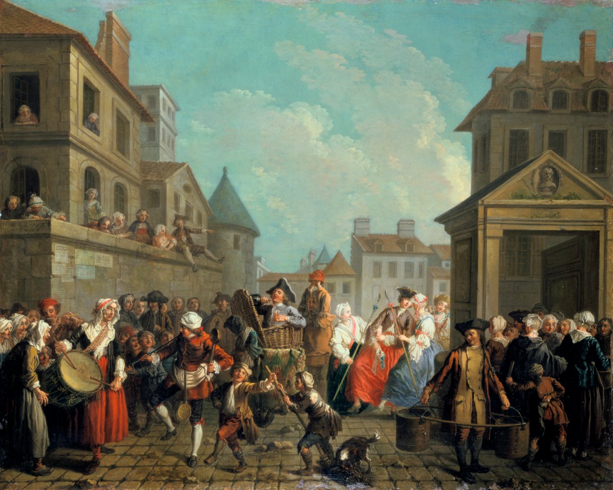Carnaval en las calles de París, 1757 de Étienne Jeaurat