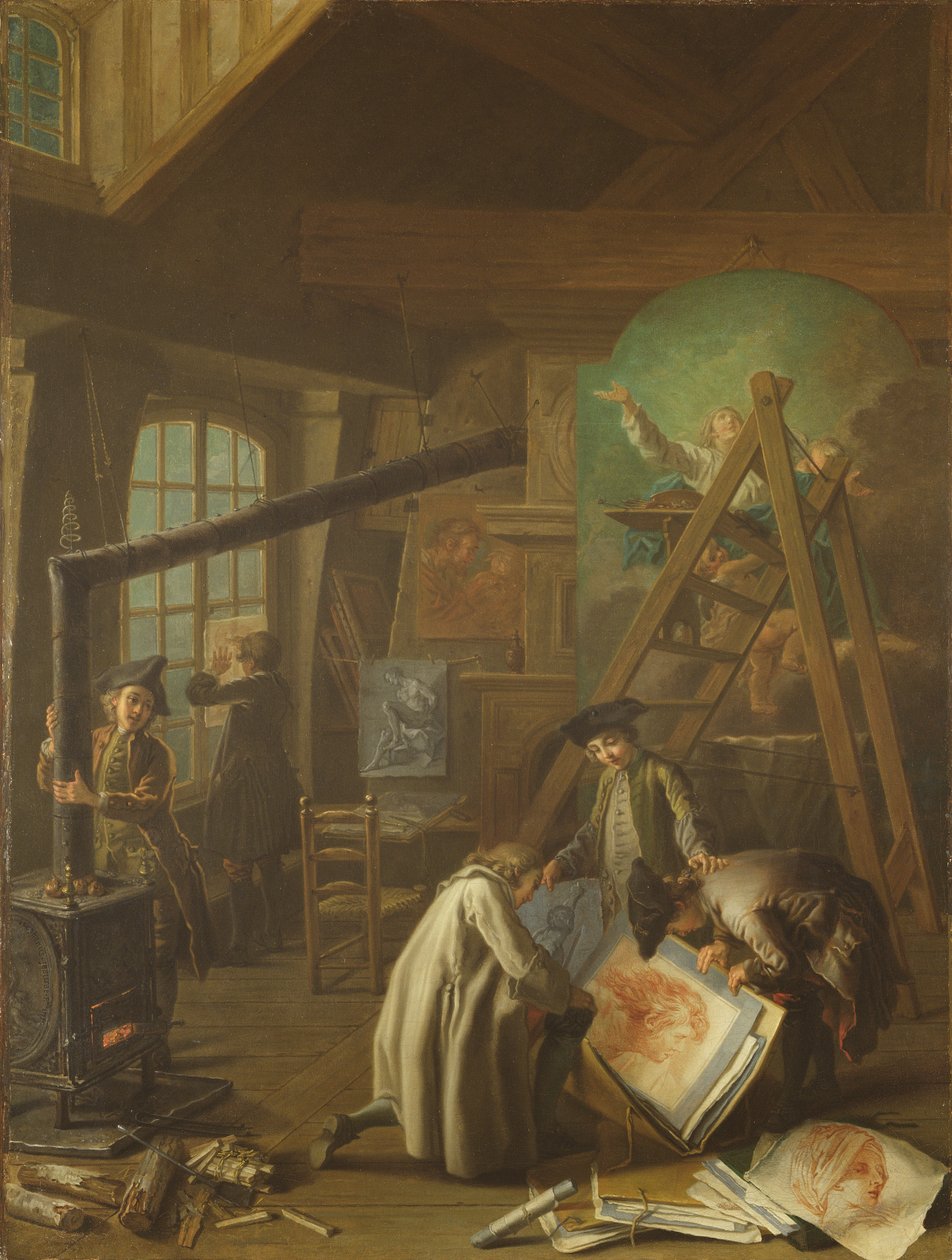 Interior de un estudio de artista de Étienne Jeaurat