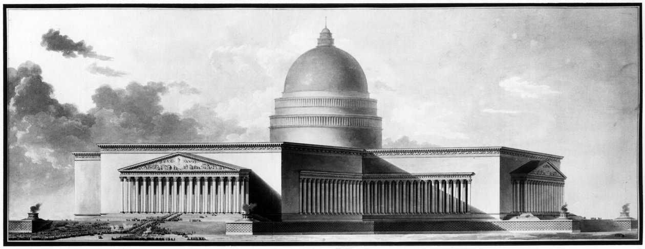 Metrópole, fachadas - E.L. Boullée. de Etienne Louis Boullee