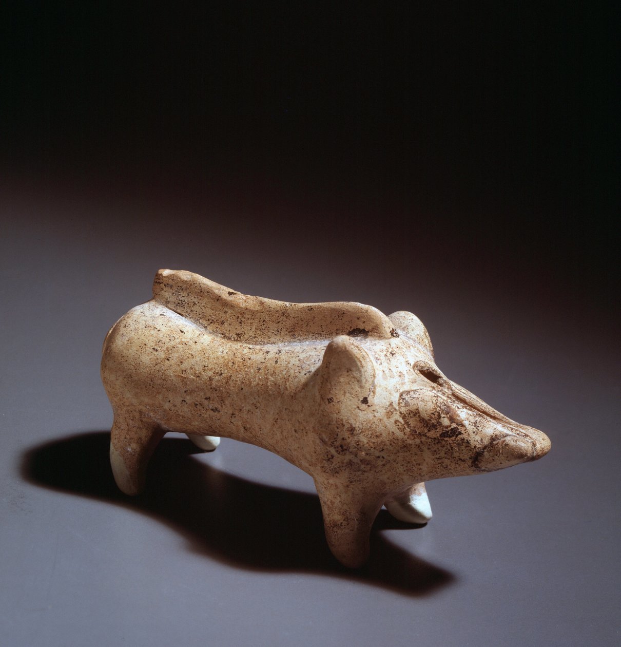 Ungüentario cerámico en forma de cerdo, 580-560 a.C. de Etruscan