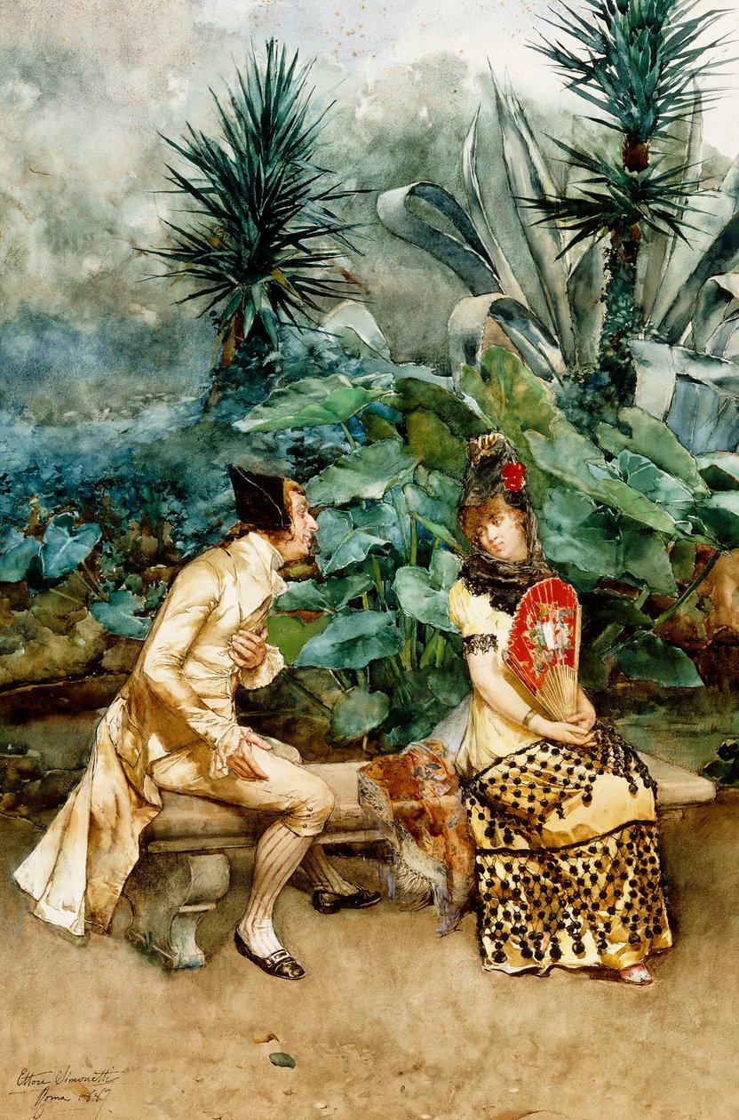 Una declaración de amor, 1887 de Ettore Simonetti