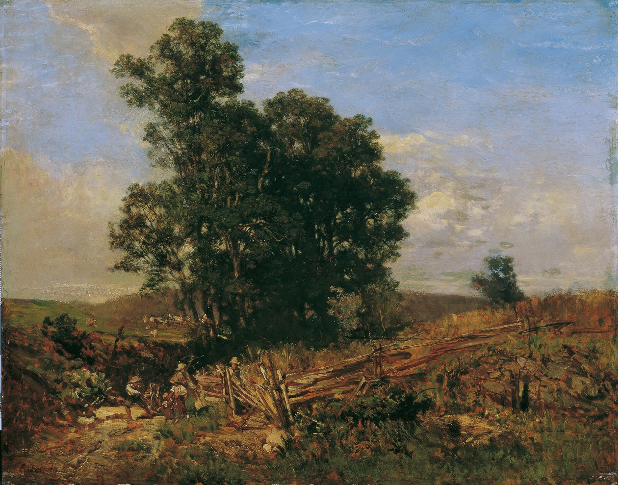 Grupo de árboles en el camino de tierra de Eugen Jettel