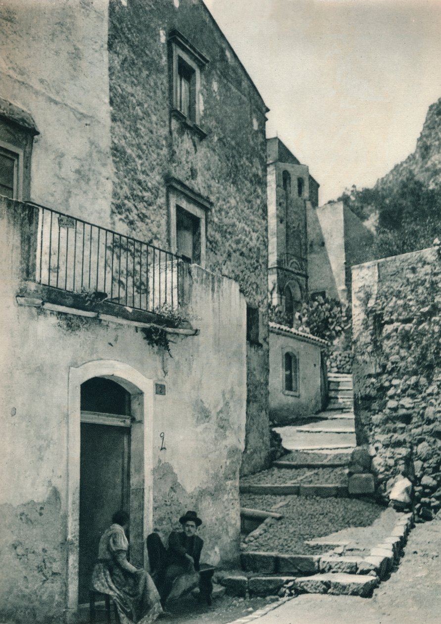 Calle en Taormina, Sicilia, Italia, 1927 de Eugen Poppel