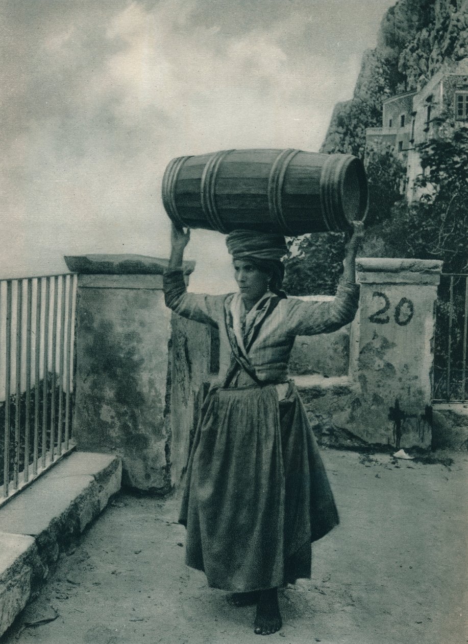 Portador de agua, Capri, Italia, 1927 de Eugen Poppel