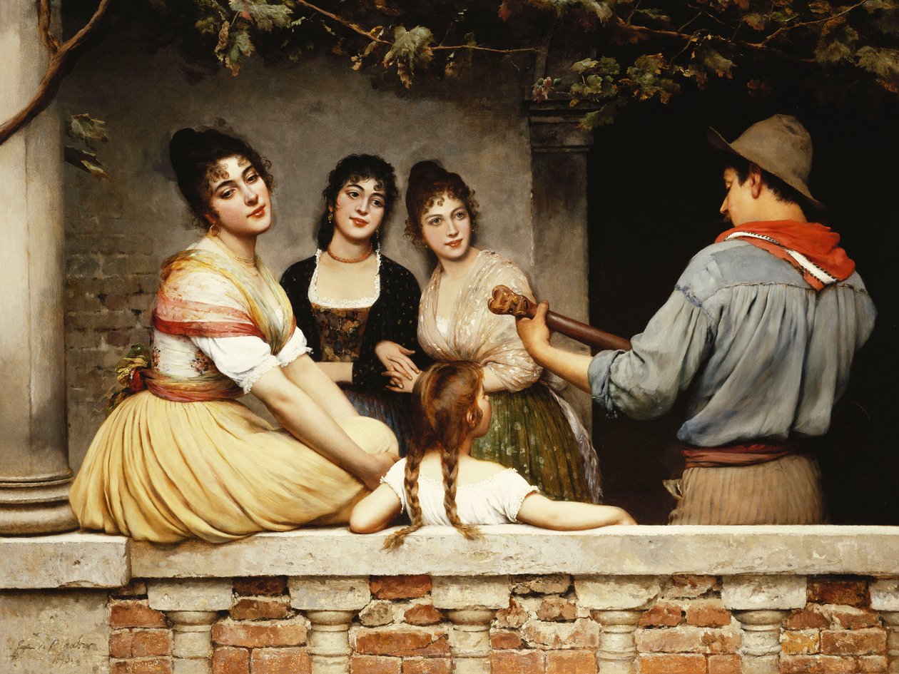 En el balcón, 1893 de Eugen von Blaas
