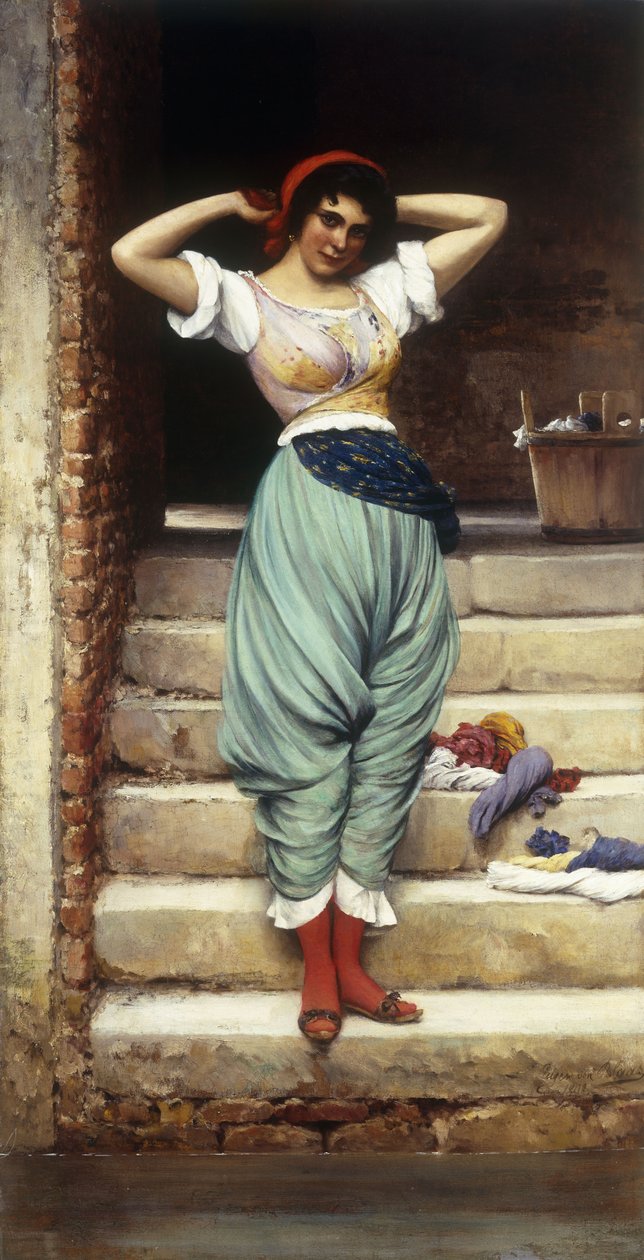 La lavandera, 1878 de Eugen von Blaas