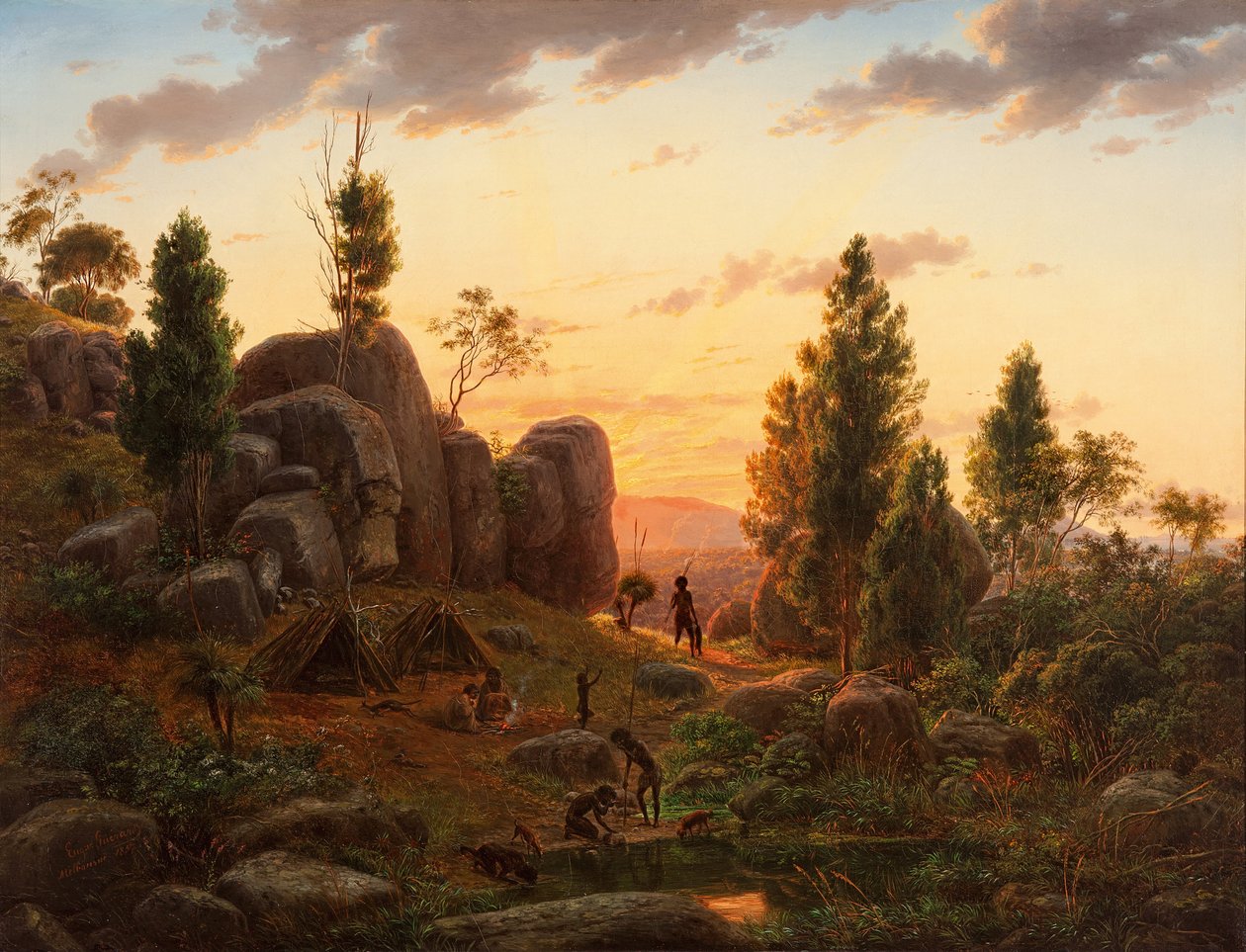 Stony Rises, Lago Corangamite de Eugene von Guérard