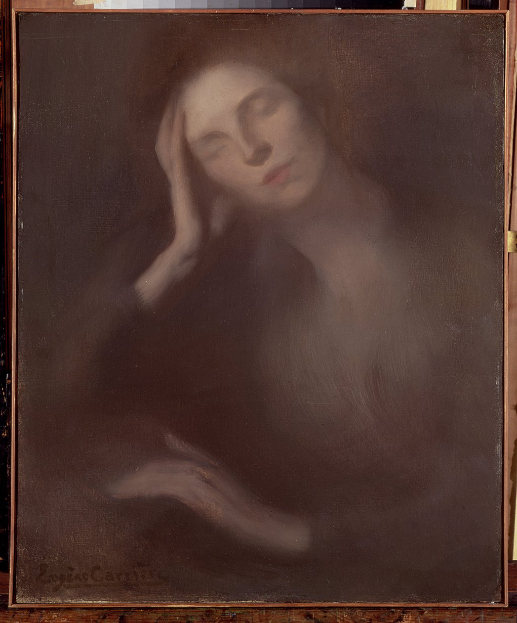 Mujer Apoyada en una Mesa, 1893 de Eugène Carrière