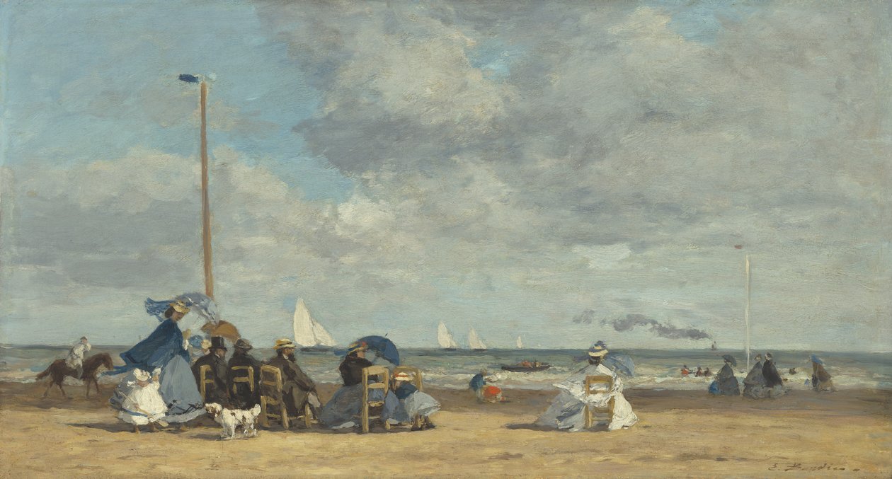 Playa en Trouville, 1864-5 de Eugene Louis Boudin