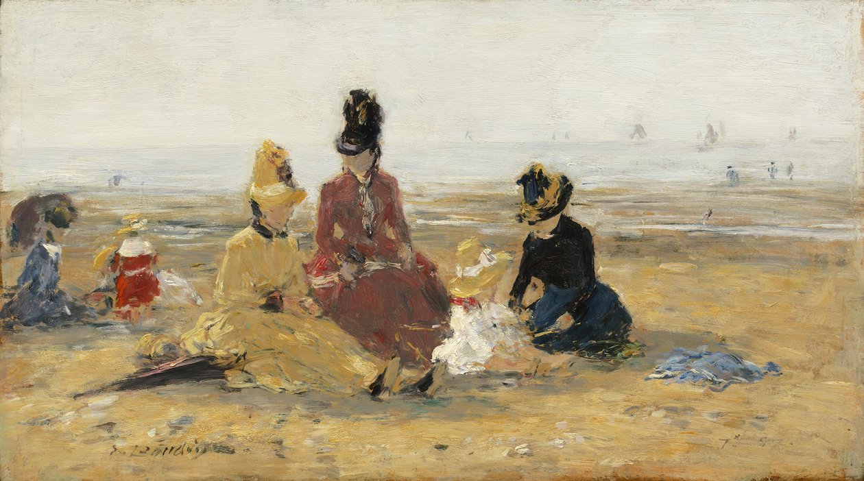 En la playa, Trouville, 1887 de Eugene Louis Boudin