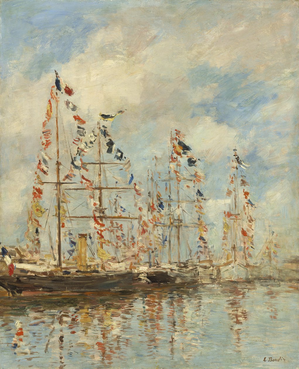 Bajo de yates en Trouville-Deauville, c.1895-6 de Eugene Louis Boudin