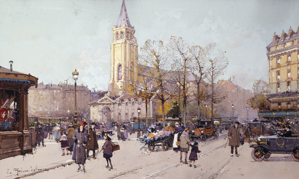 San Germain de Pres de Eugene Galien Laloue