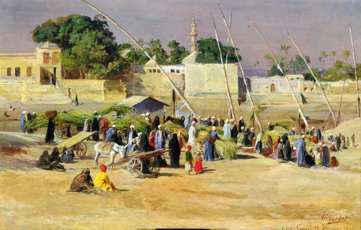 Vendedores de cañas en el Nilo de Eugene Alexis Girardet