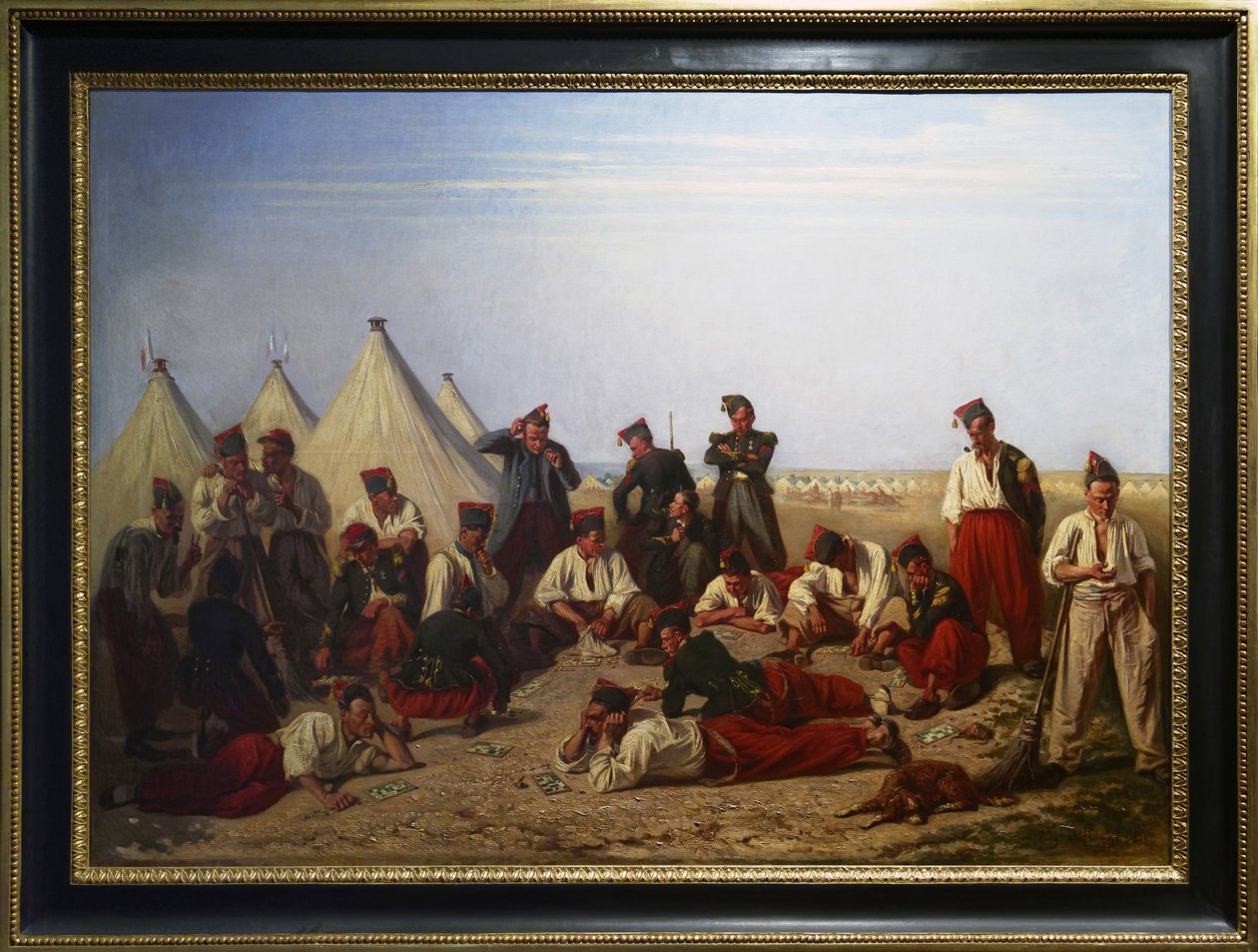 El juego de la lotería en el campamento de Chalons de Eugene Bellanger