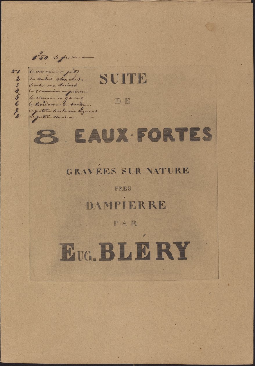 8 Aguafuertes grabadas del natural de Eugene Bléry