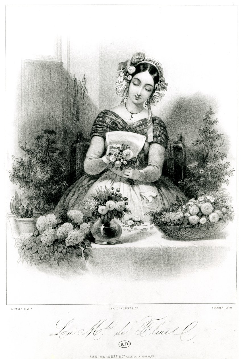 La vendedora de flores de Eugene Charles Francois Guerard