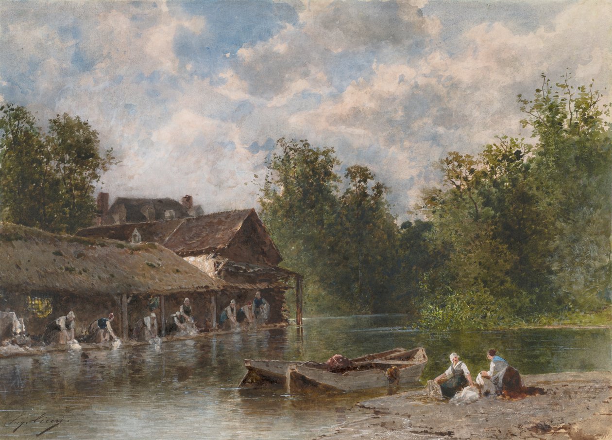 Las Lavanderas, 1870-1880 de Eugene Ciceri