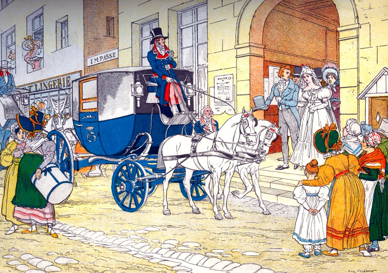 Carruaje en boda de Eugene Courboin