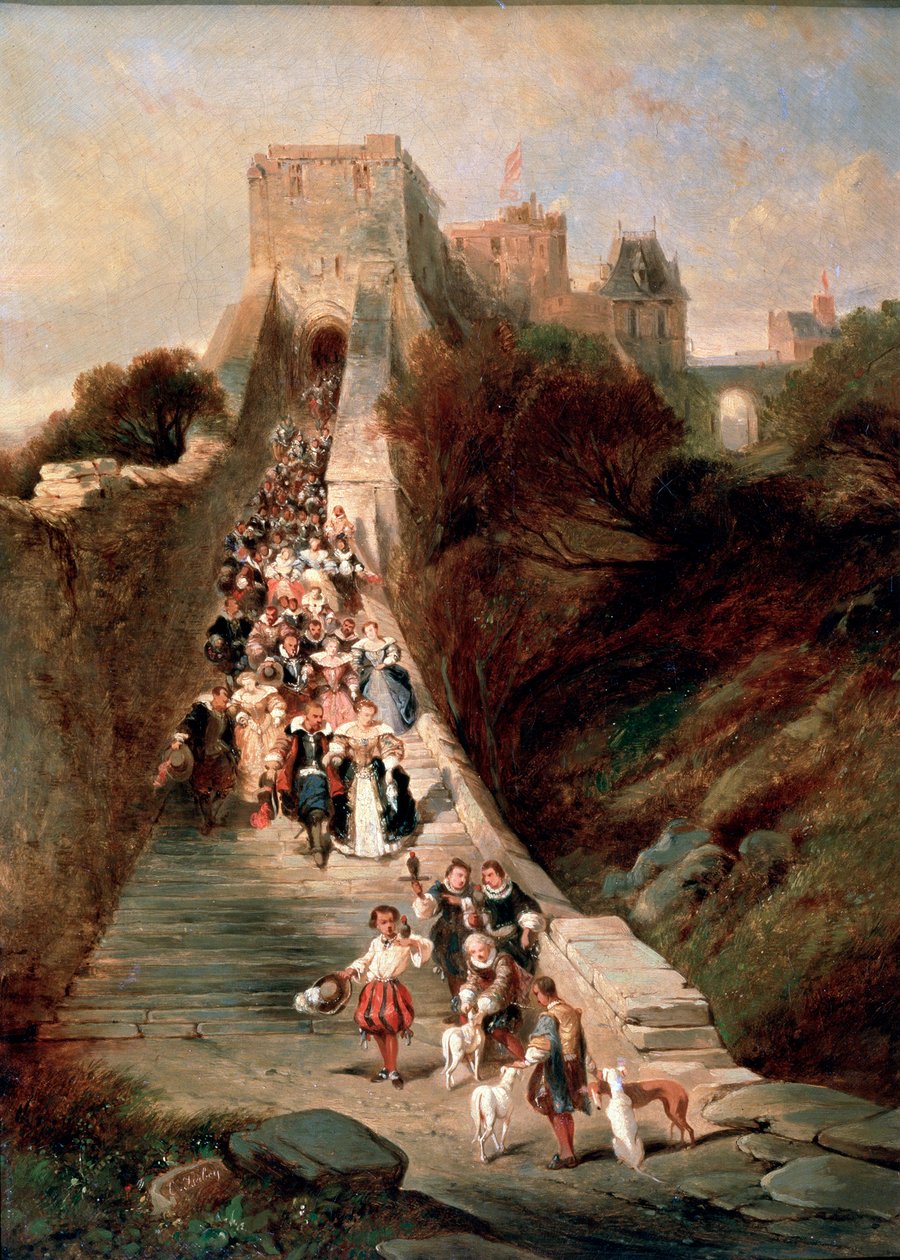 Saliendo del Castillo, siglo XIX de Eugene Isabey