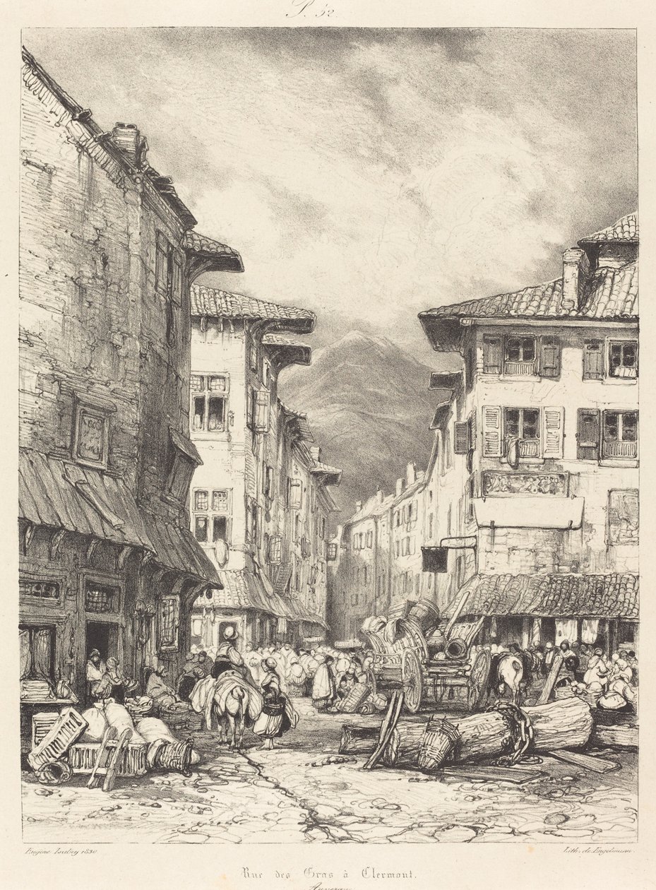 Rue des Gras en Clermont de Eugene Isabey