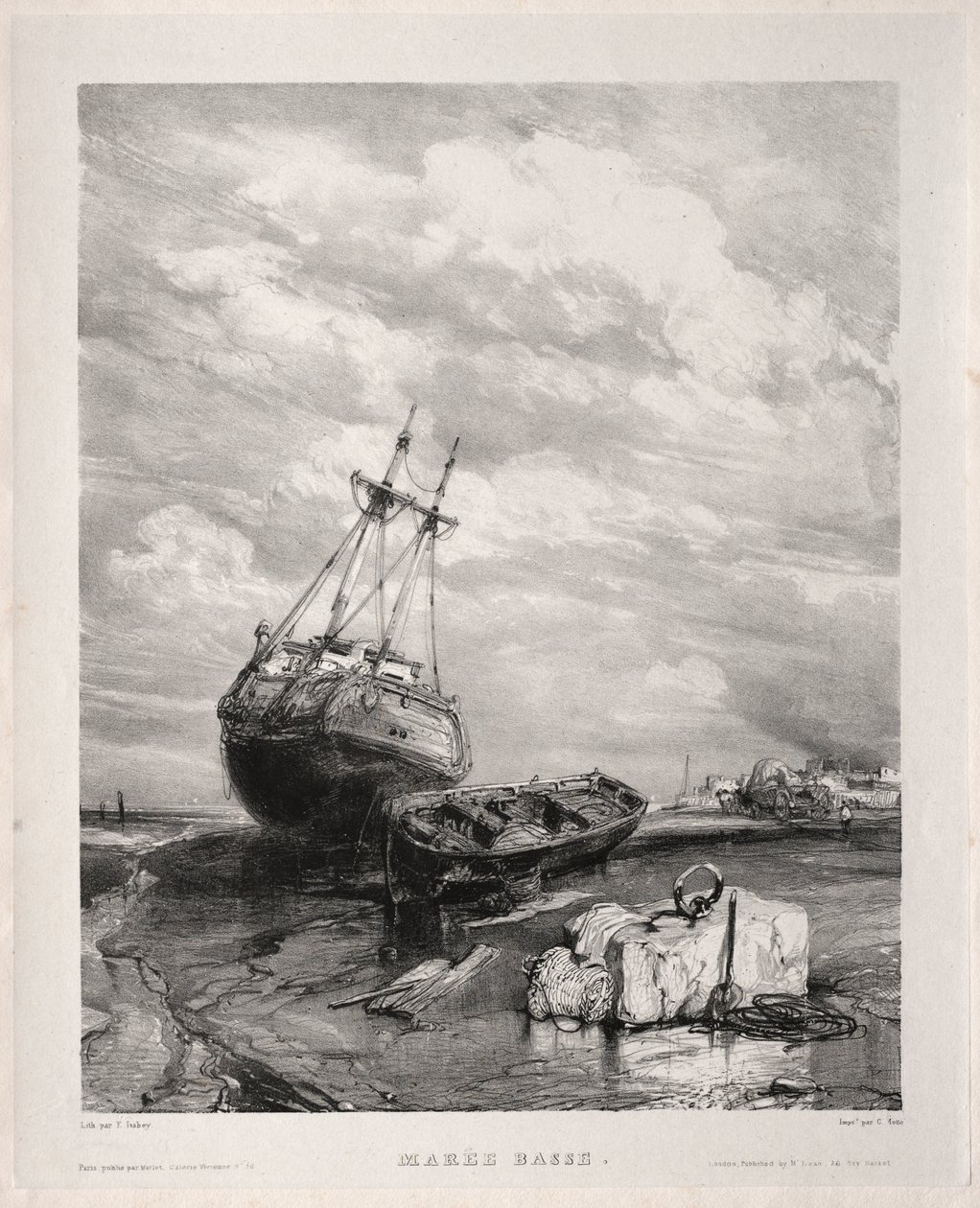 Seis Marinas: Marea Baja de Eugene Isabey