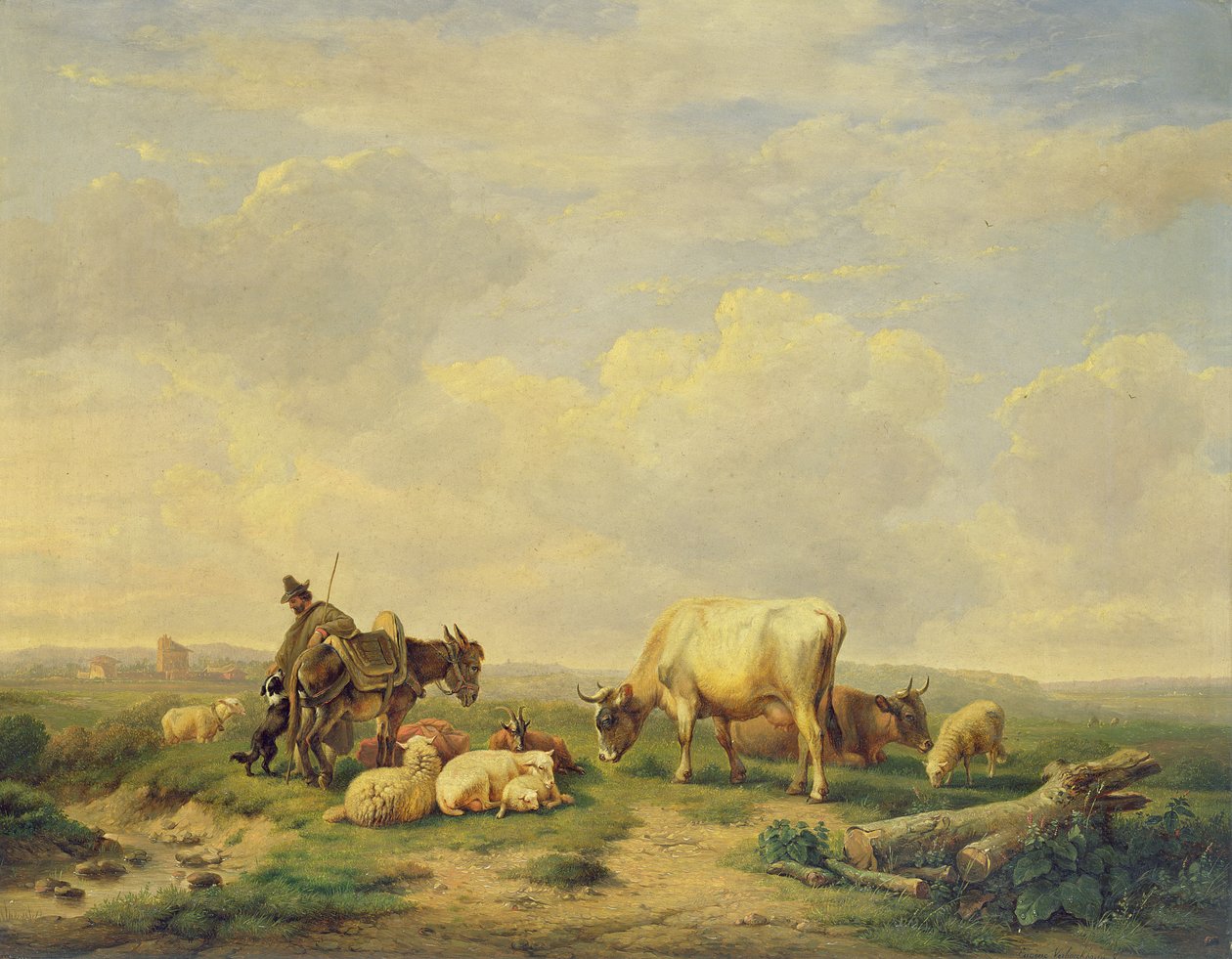 Pastor y Rebaño, c.1880 de Eugene Joseph Verboeckhoven
