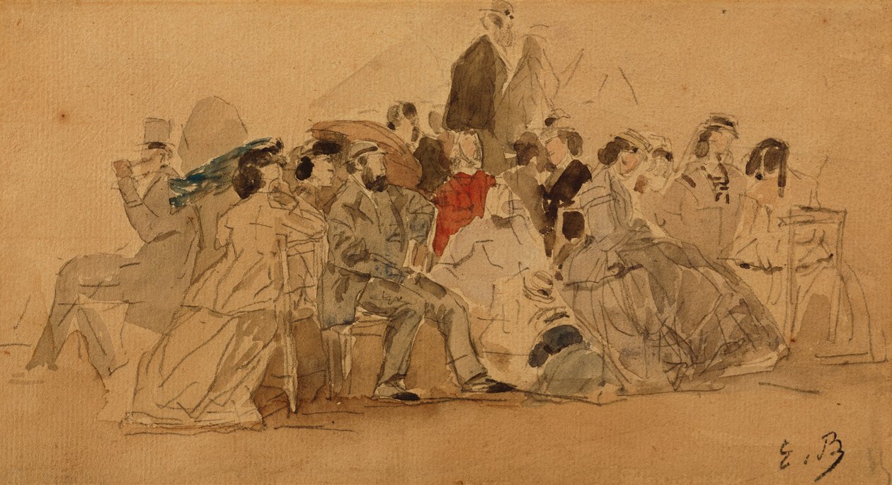 Tarde en la playa, c.1865 de Eugene Louis Boudin