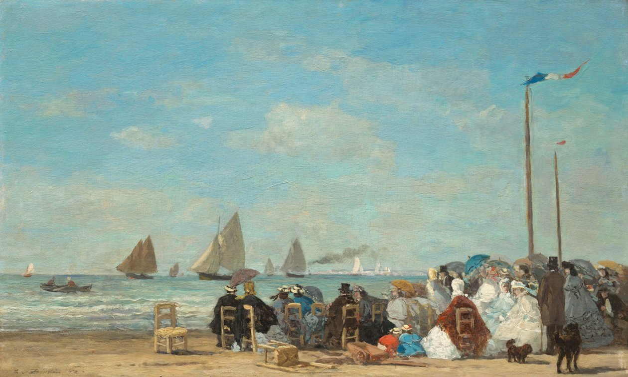 Escena de playa en Trouville de Eugene Louis Boudin