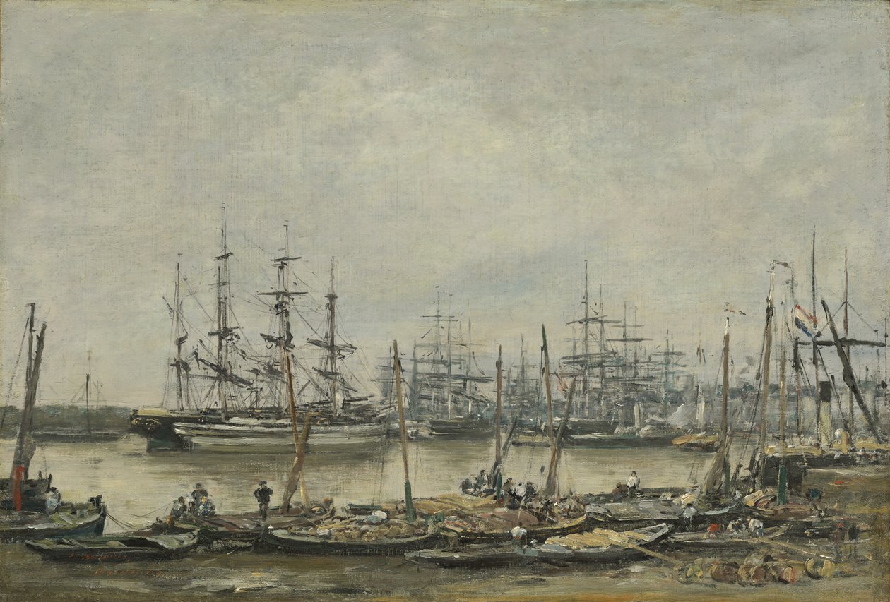 Burdeos, los muelles de Eugene Louis Boudin