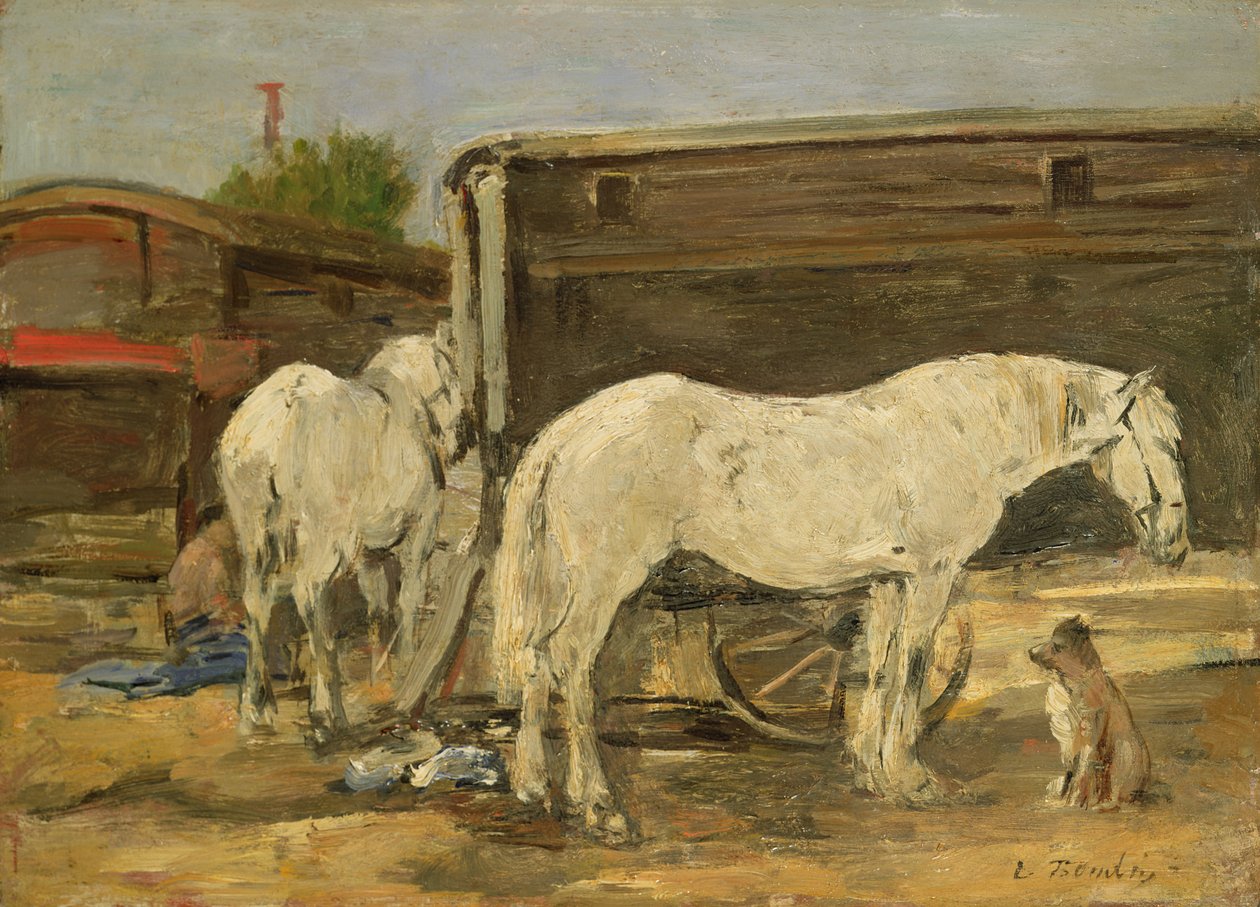 Caballos gitanos, c.1885-90 de Eugene Louis Boudin