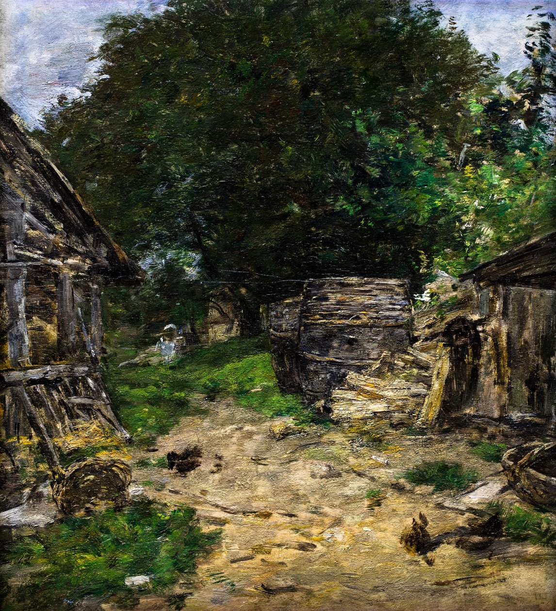 Paisaje. Interior de un corral de Eugene Louis Boudin